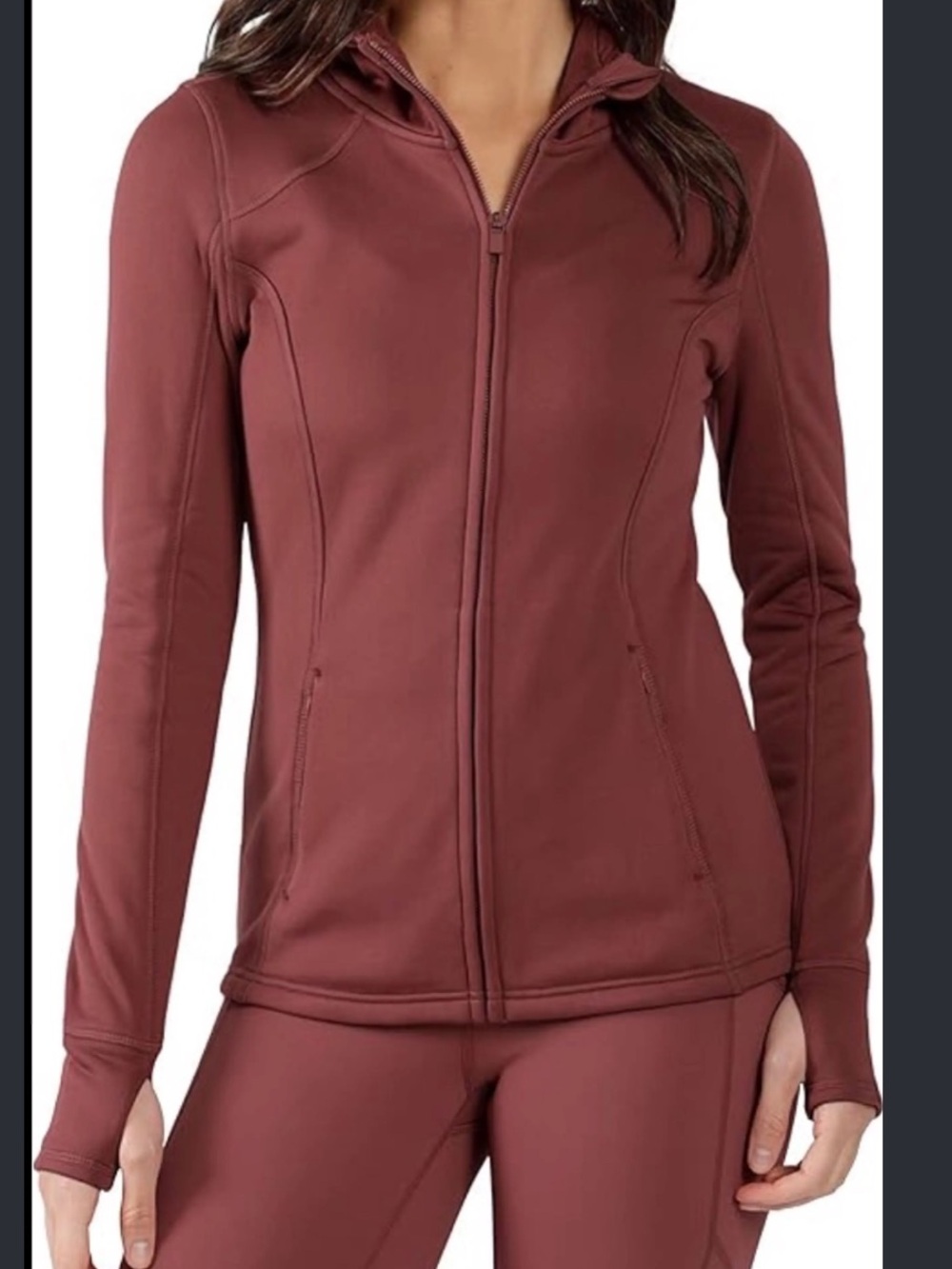 90 Degree By Reflex Red Maroon Fleece Lined Zip Up Hoodie Sweatshirt XL
